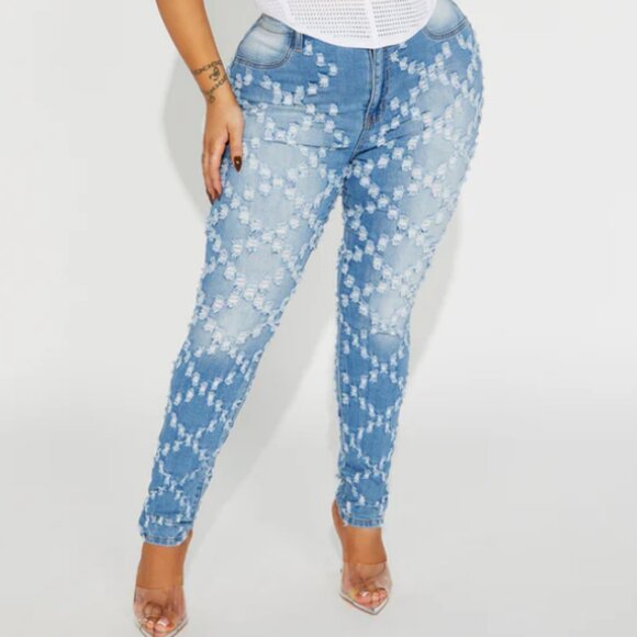 Plus Size 22 High Waist  Ripped Stretch Skinny Jeans NWT - Picture 1 of 5